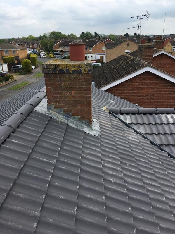 Roof around a chimney