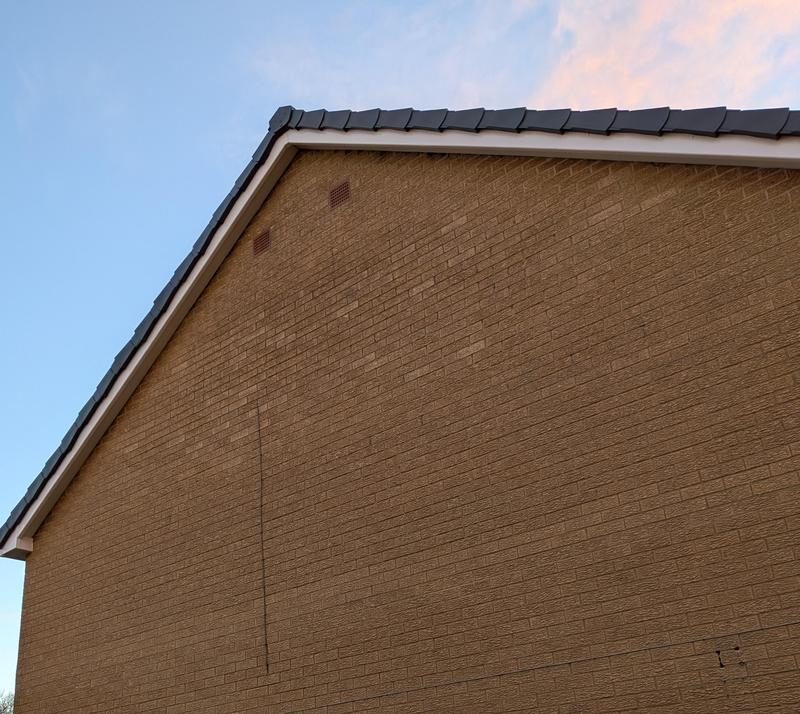 Repaired roof on a bungalow